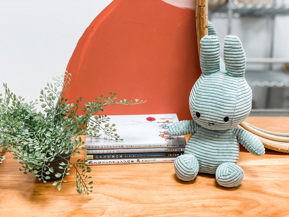 [Mother's Day] Corduroy Sitting Bunny 10" - Turquoise Green