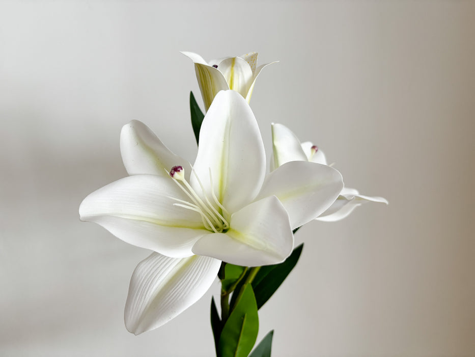 Faux White Lily Spray