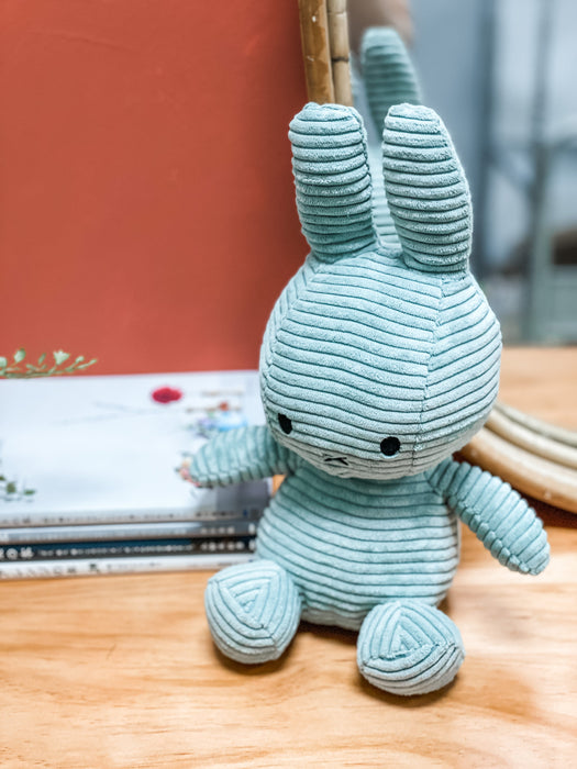 [Mother's Day] Corduroy Sitting Bunny 10" - Turquoise Green