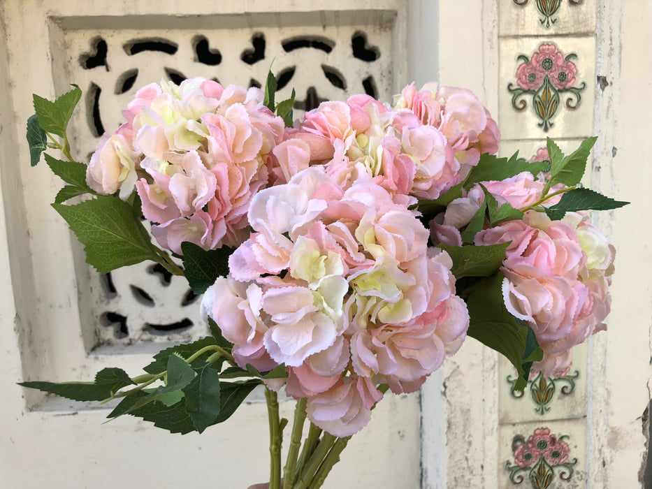 Faux Hydrangea - Powder Pink, Single